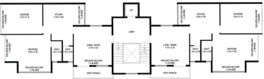 Floor Plan of Rajdeep Residency in Merces, Goa - Image 238713