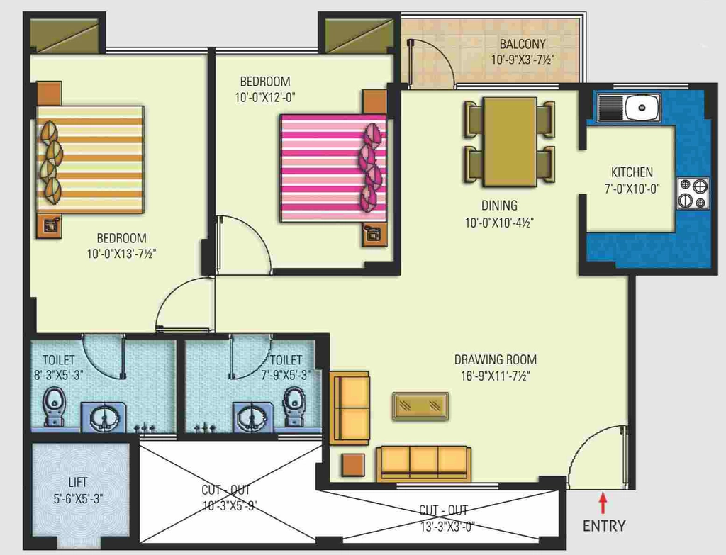 2 BHK Flat in Manglam Kanak Residency in Shivdaspura, Jaipur - Image 850832