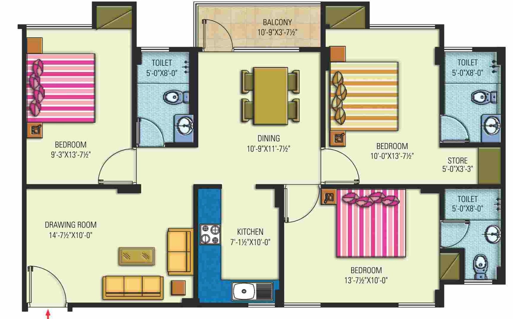 3 BHK Flat in Manglam Kanak Residency in Shivdaspura, Jaipur - Image 850835