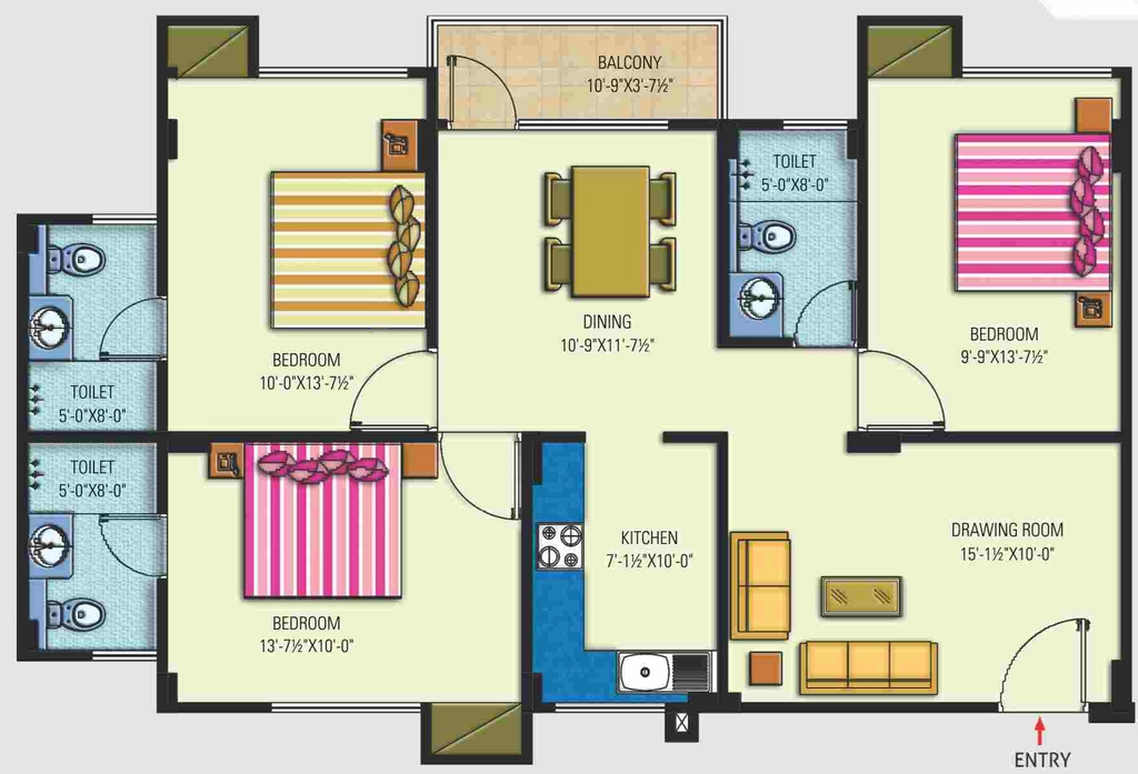 3 BHK Flat in Manglam Kanak Residency in Shivdaspura, Jaipur - Image 850836