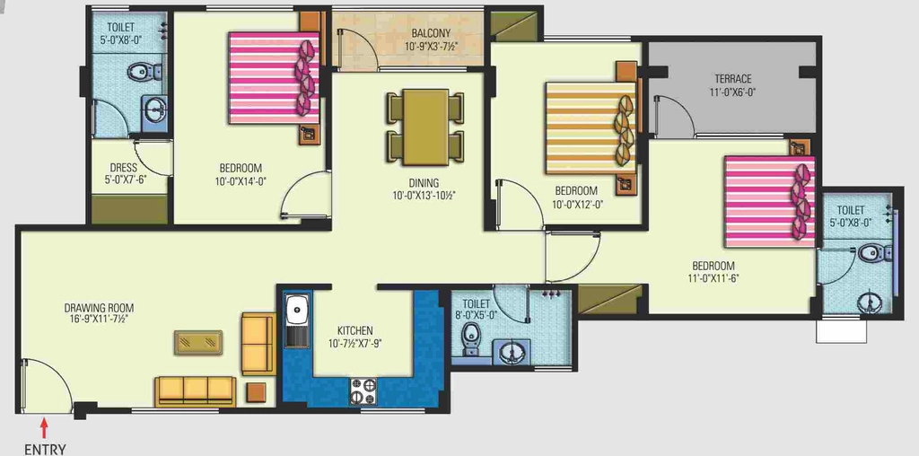 3 BHK Flat in Manglam Kanak Residency in Shivdaspura, Jaipur - Image 850837