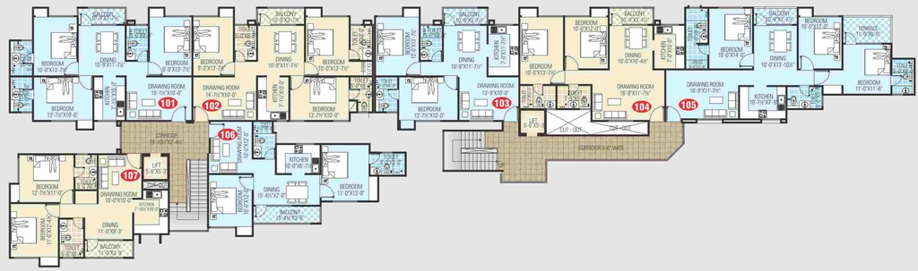Floor Plan of Manglam Kanak Residency in Shivdaspura, Jaipur - Image 415205
