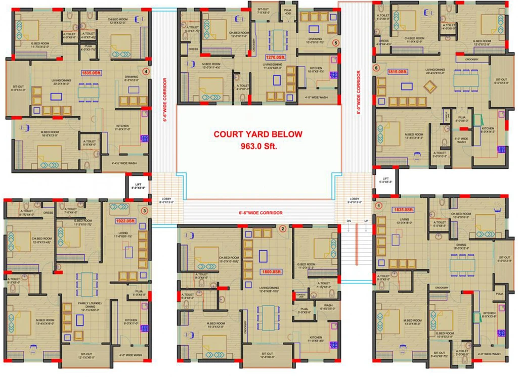 Floor Plan of Aryamitra Florina in Kokapet, Hyderabad - Image 125632