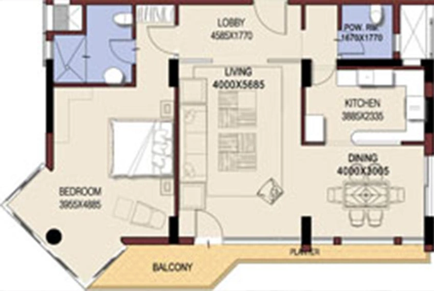 1 BHK Flat in Jaypee Sea Court in Jaypee Greens, Greater Noida - Image 836313