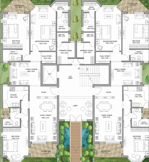 Floor Plan of Jaypee Spa Court in Jaypee Greens, Greater Noida - Image 232665