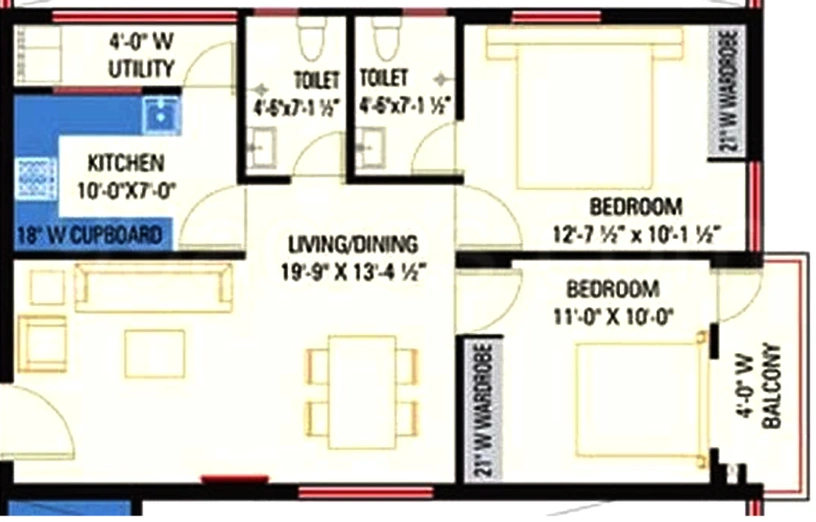 2 BHK Flat in MVV Srinivasa Nilayam in Madhurawada, Visakhapatnam - Image 846708