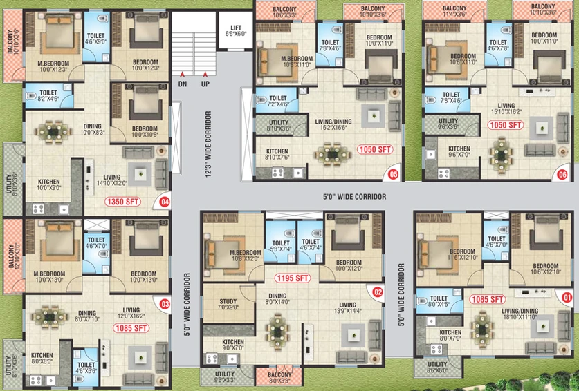 Floor Plan of Victory Lalitha Hillton in Horamavu, Bangalore - Image 127686