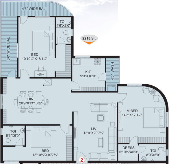 3 BHK Flat in MK Marvel in Seethammadhara, Visakhapatnam - Image 846644