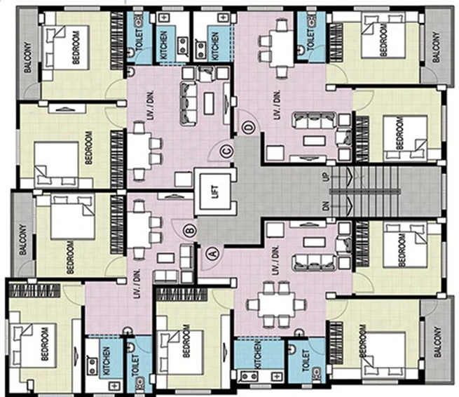 Floor Plan of Kochar Residency in Barrackpore, Kolkata - Image 257320
