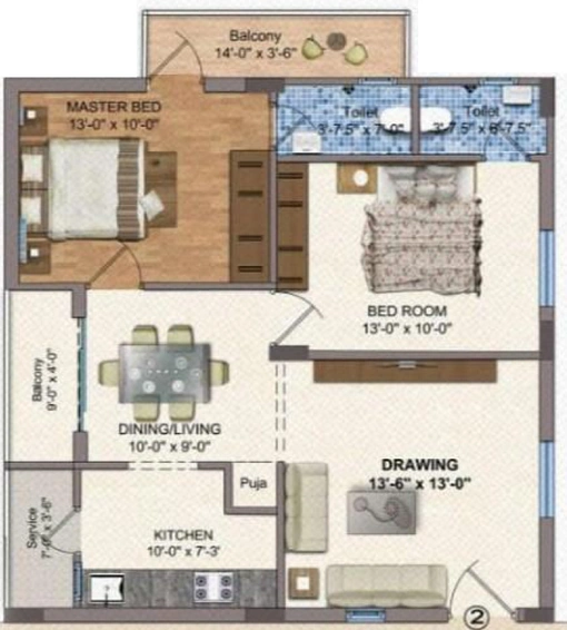 2 BHK Flat in Spacios Swaraj Residency in Horamavu, Bangalore - Image 793198