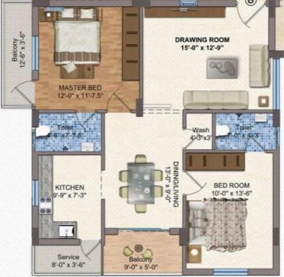 2 BHK Flat in Spacios Swaraj Residency in Horamavu, Bangalore - Image 793200