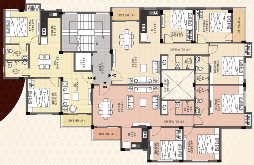 Floor Plan of Kochar Pearl in Baguiati, Kolkata - Image 257293