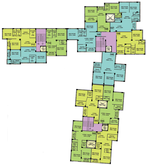 Floor Plan of Mayfair White Field in Narendrapur, Kolkata - Image 257382