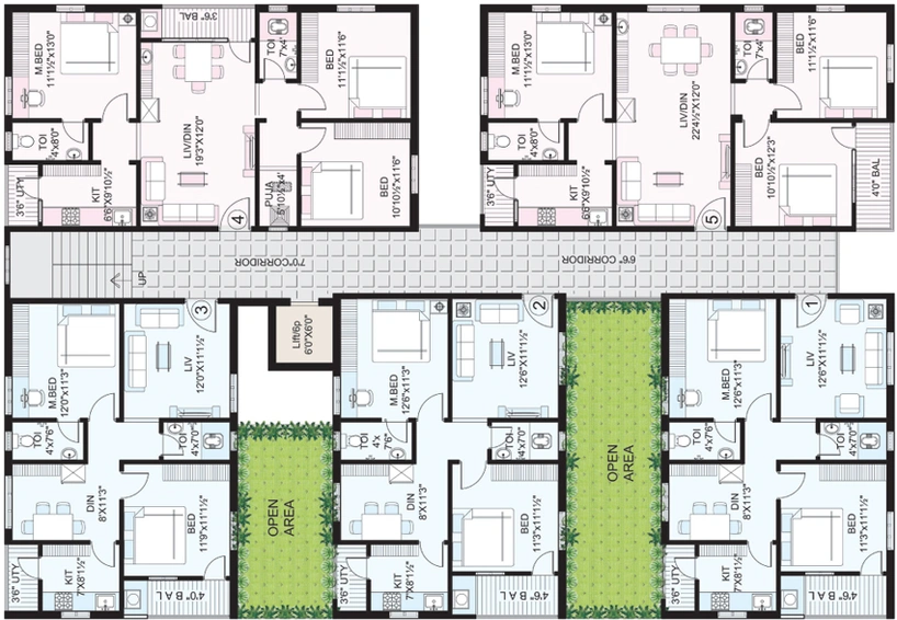 Floor Plan of MK Orchidz in Pothinamallayya Palem, Visakhapatnam - Image 253247