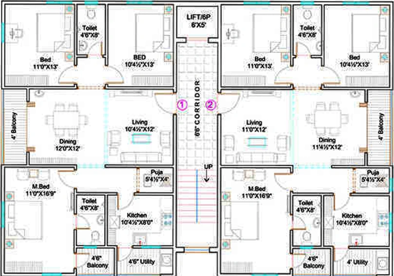 Floor Plan of MK Vasathi in Madhurawada, Visakhapatnam - Image 253394