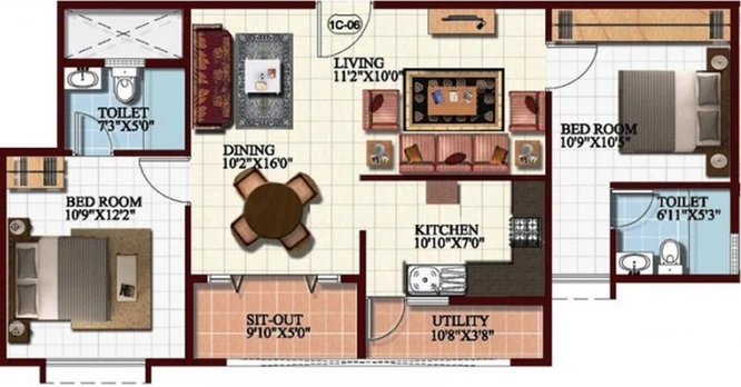 2 BHK Flat in Mahaveer Willet in Whitefield, Bangalore - Image 799331