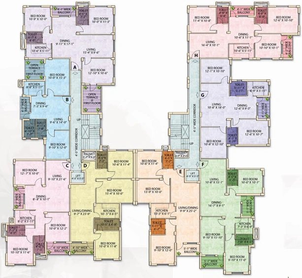 Floor Plan of Skyline Sunny Crest in Garia, Kolkata - Image 257605