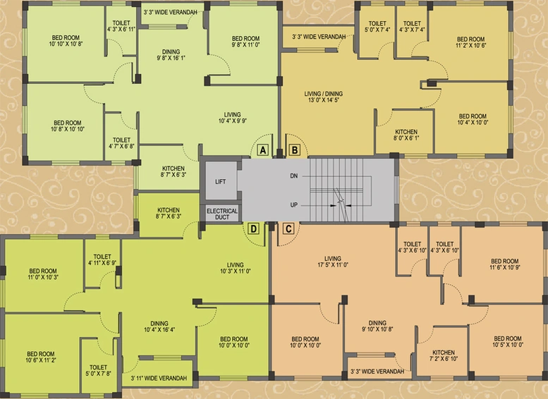 Floor Plan of Skyline Bliss in Garia, Kolkata - Image 257452