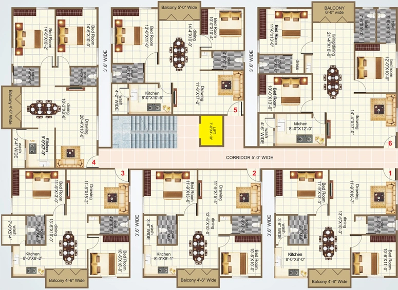 Floor Plan of SLV Northbrooke in Thanisandra, Bangalore - Image 125881