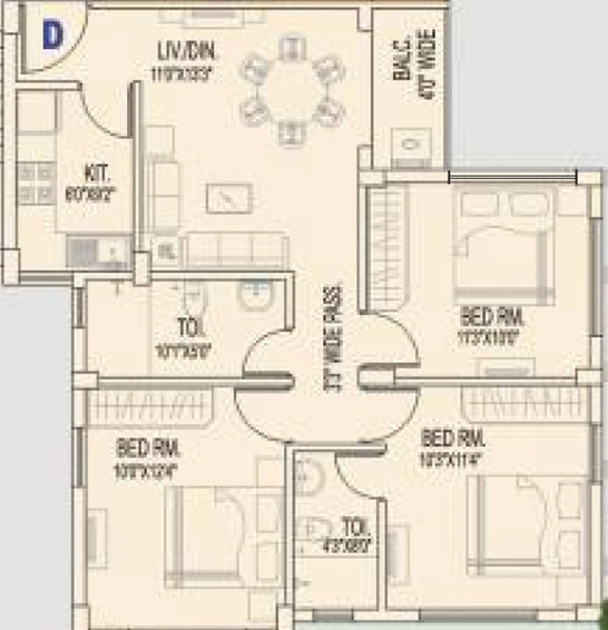3 BHK Flat in Atri Green Residency in Sonarpur, Kolkata - Image 848026
