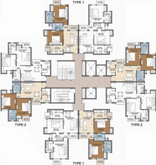 Floor Plan of Jaypee Boulevard Court in Yamuna Expressway, Greater Noida - Image 232585