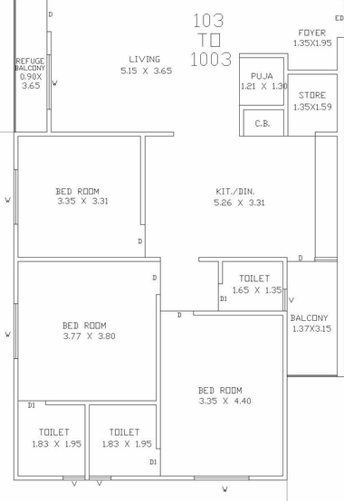 3 BHK Flat in Madhuvan The Sparkle in Harni, Vadodara - Image 801787