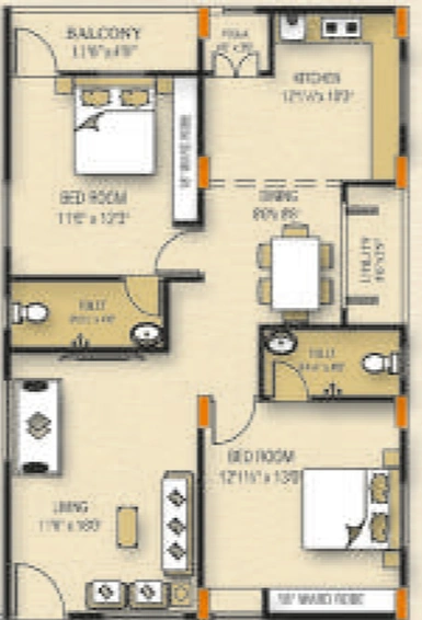 2 BHK Flat in Sardar Nest Square in Gajuwaka, Visakhapatnam - Image 846836