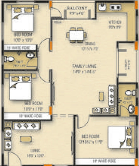 3 BHK Flat in Sardar Nest Square in Gajuwaka, Visakhapatnam - Image 846837