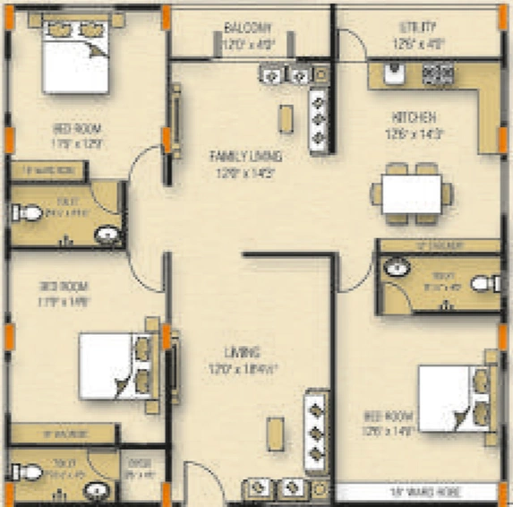 3 BHK Flat in Sardar Nest Square in Gajuwaka, Visakhapatnam - Image 846839