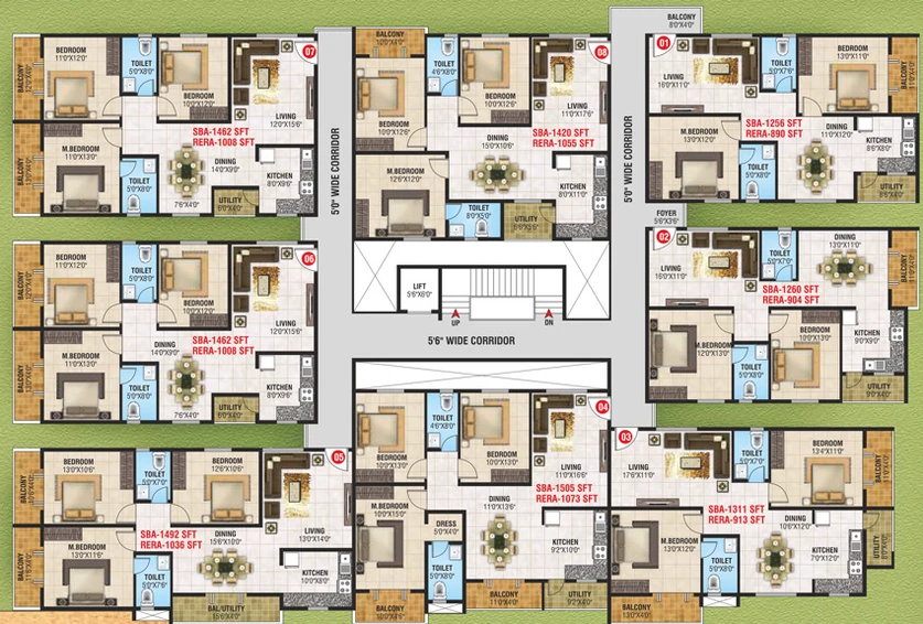 Floor Plan of Mangala Ellite in Horamavu, Bangalore - Image 125960