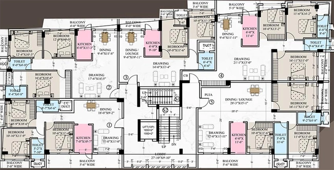 Floor Plan of Prarthana Uma Hills in Morabadi, Ranchi - Image 261386