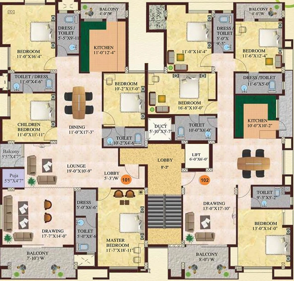 Floor Plan of Prarthana Guru Kripa in Lalpur, Ranchi - Image 261355