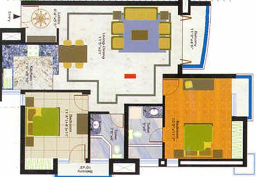 2 BHK Flat in Samiah Singapore Residency in Sector 36, Greater Noida - Image 836351