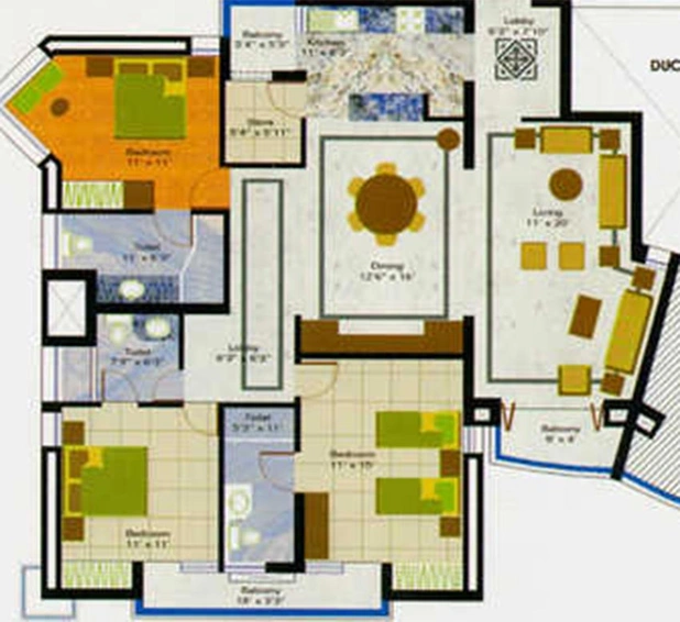 3 BHK Flat in Samiah Singapore Residency in Sector 36, Greater Noida - Image 836354
