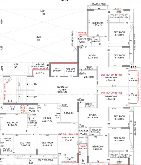 Floor Plan of Vision Aarambh Elegance in Raysan, Gandhinagar - Image 128733