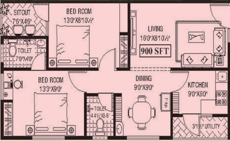 2 BHK Flat in Bhoomatha Gayatri Nivas in Seetamma Peta, Visakhapatnam - Image 846749