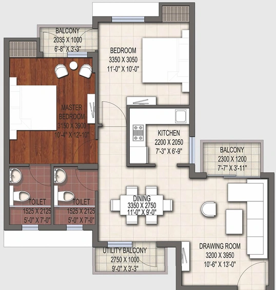 2 BHK Flat in Earthcon Urban Village in IIM Road, Lucknow - Image 844481