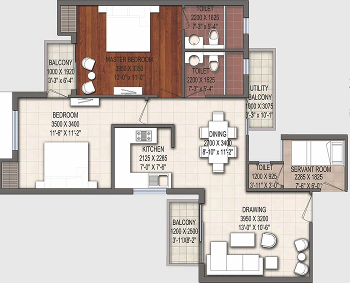 2 BHK Flat in Earthcon Urban Village in IIM Road, Lucknow - Image 844482