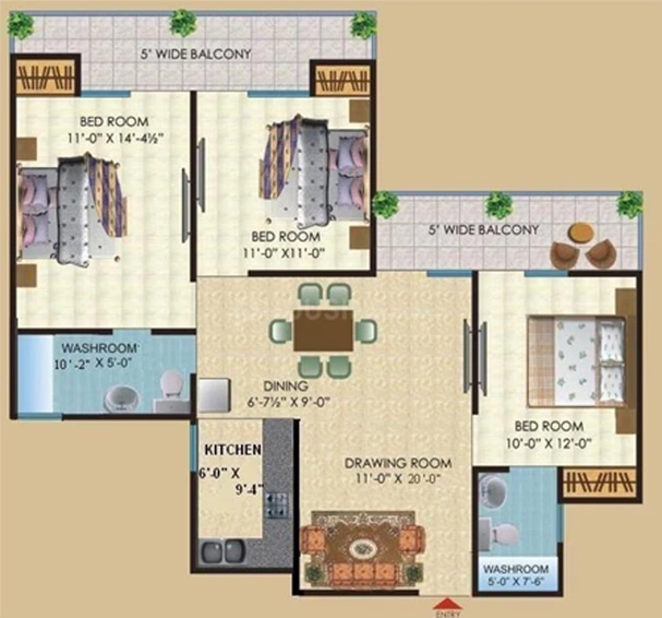 3 BHK Flat in Saya Desire Residency in Indirapuram, Ghaziabad - Image 836069