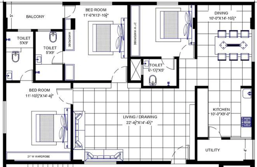 3 BHK Flat in Vaisakhi Ekasila in Kurmannapalem, Visakhapatnam - Image 847258