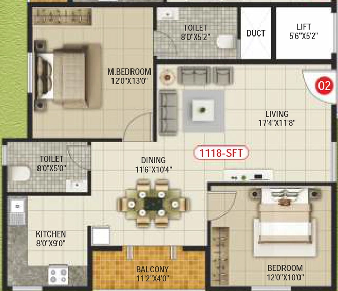 2 BHK Flat in SVP Sri Sai Brindavan in Horamavu, Bangalore - Image 793711