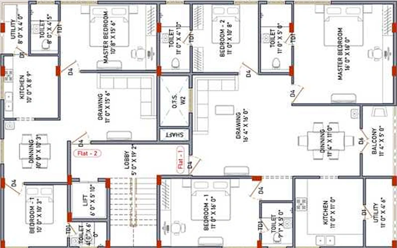 Floor Plan of RR Aarti in Ram Nagar, Coimbatore - Image 237290