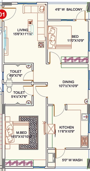 2 BHK Flat in Abhiram TS Imperio in Gajuwaka, Visakhapatnam - Image 846742
