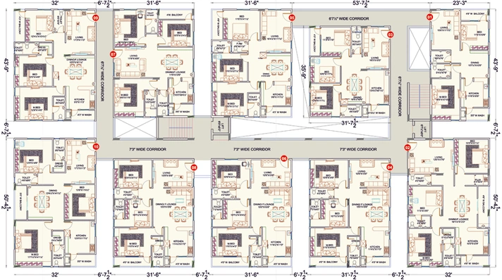 Floor Plan of Abhiram TS Imperio in Gajuwaka, Visakhapatnam - Image 253583