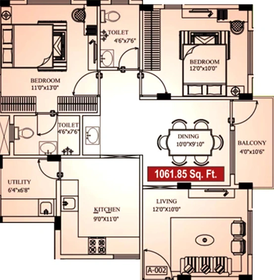 2 BHK Flat in PNR Vasudhaa Raja Gruha in HSR Layout, Bangalore - Image 853055