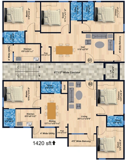 Floor Plan of Vaibhava Nirmala Paradise in Aganampudi, Visakhapatnam - Image 255187