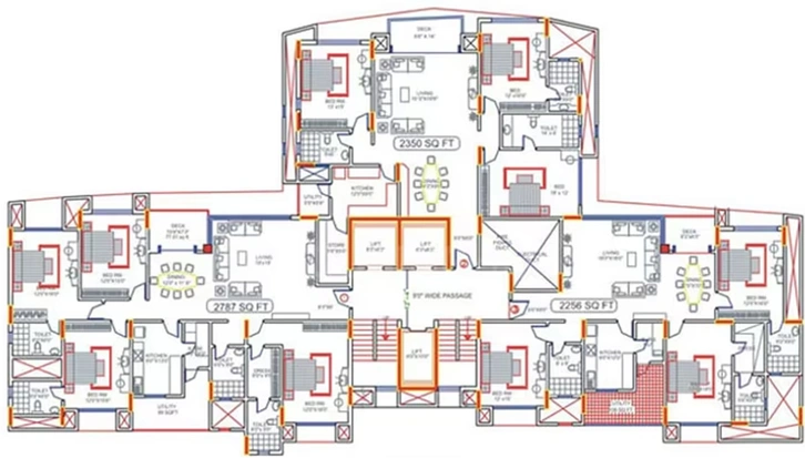 Floor Plan of TVH Lumbini Square in Purasawalkam, Chennai - Image 285345