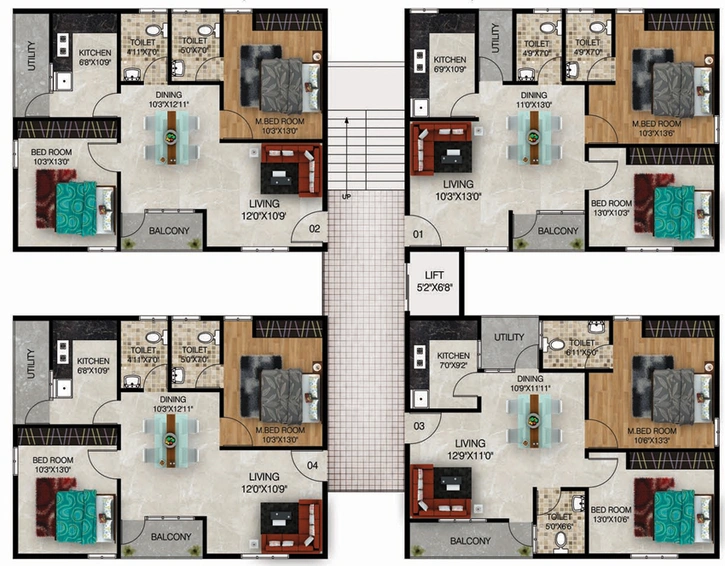 Floor Plan of Vaibhava Hill View in Gajuwaka, Visakhapatnam - Image 255538