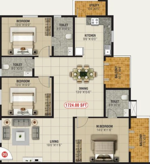 3 BHK Flat in Bhoo Unnathi Vaibhavi in Horamavu, Bangalore - Image 794294