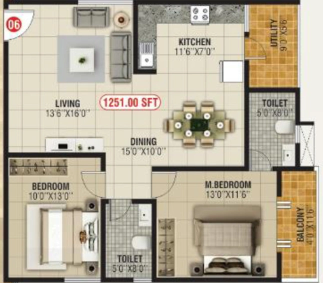 2 BHK Flat in Bhoo Unnathi Vaibhavi in Horamavu, Bangalore - Image 794290